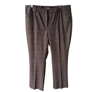 Maurices Dress Pants Trousers Slim Boot Brown Plaid Womens 16 Short Professional